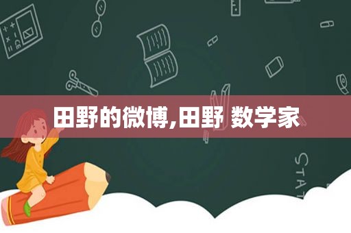 田野的微博,田野 数学家