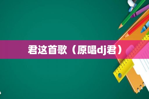 君这首歌（原唱dj君）