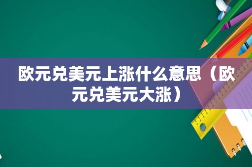 欧元兑美元上涨什么意思（欧元兑美元大涨）