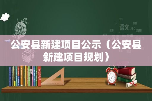 公安县新建项目公示（公安县新建项目规划）