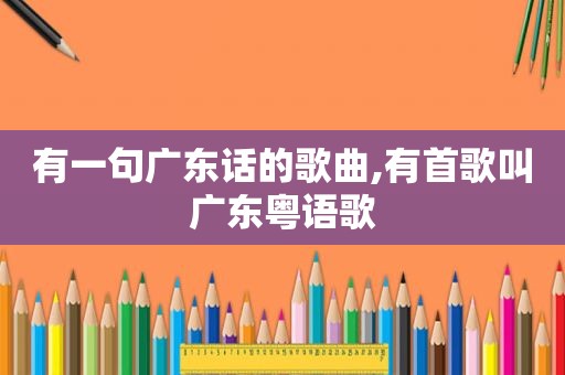 有一句广东话的歌曲,有首歌叫广东粤语歌