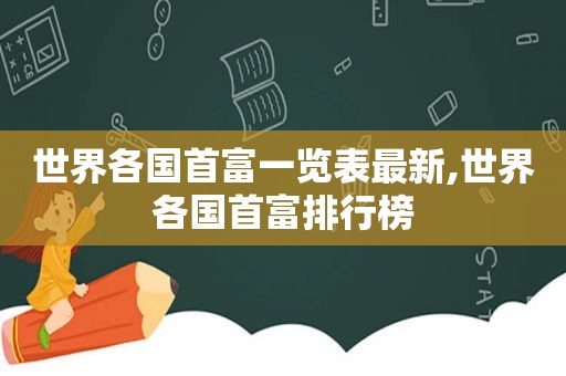 世界各国首富一览表最新,世界各国首富排行榜