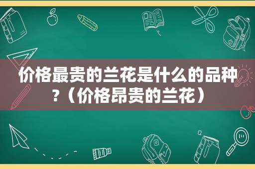 价格最贵的兰花是什么的品种?（价格昂贵的兰花）
