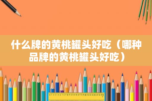 什么牌的黄桃罐头好吃（哪种品牌的黄桃罐头好吃）
