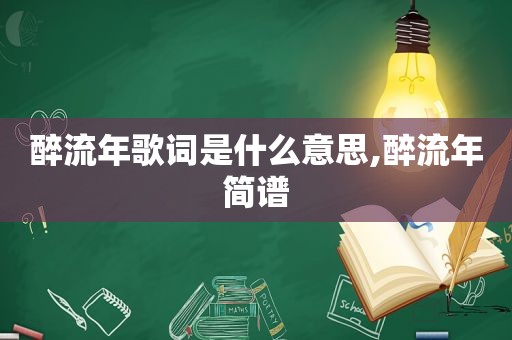 醉流年歌词是什么意思,醉流年简谱