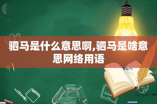 驷马是什么意思啊,驷马是啥意思网络用语