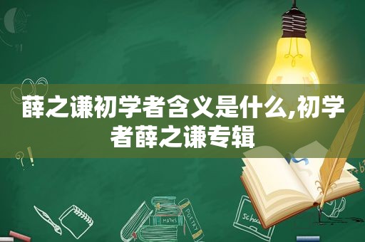 薛之谦初学者含义是什么,初学者薛之谦专辑