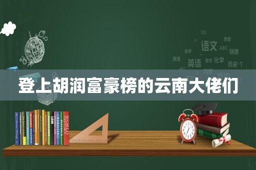 登上胡润富豪榜的云南大佬们