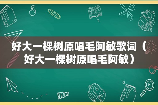 好大一棵树原唱毛阿敏歌词（好大一棵树原唱毛阿敏）
