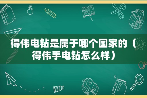 得伟电钻是属于哪个国家的（得伟手电钻怎么样）
