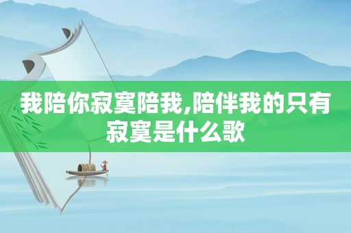我陪你寂寞陪我,陪伴我的只有寂寞是什么歌