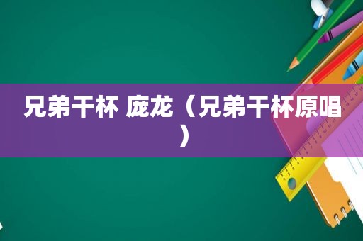 兄弟干杯 庞龙（兄弟干杯原唱）