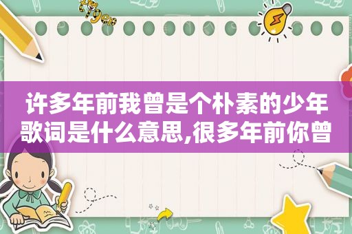 许多年前我曾是个朴素的少年歌词是什么意思,很多年前你曾是个朴素的少年
