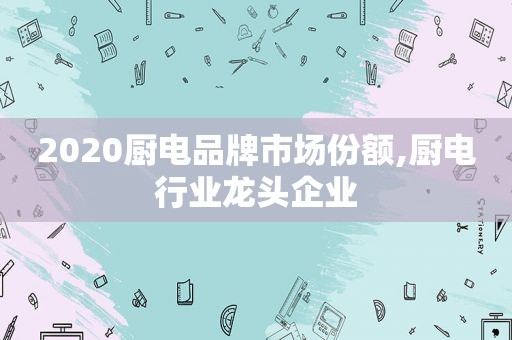 2020厨电品牌市场份额,厨电行业龙头企业
