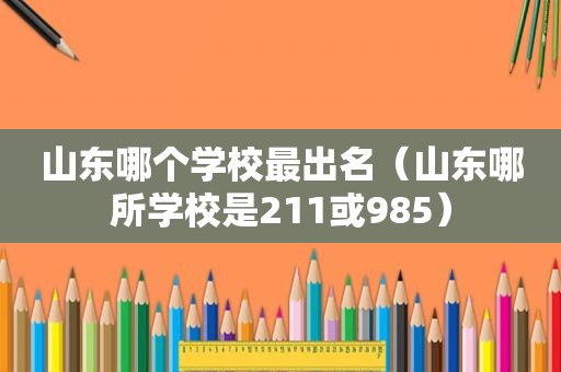山东哪个学校最出名（山东哪所学校是211或985）