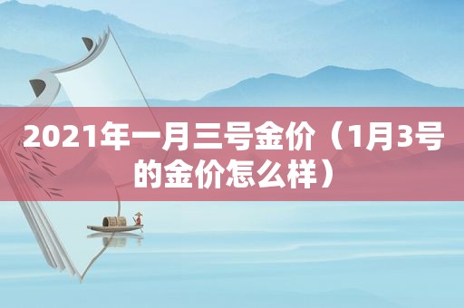 2021年一月三号金价（1月3号的金价怎么样）