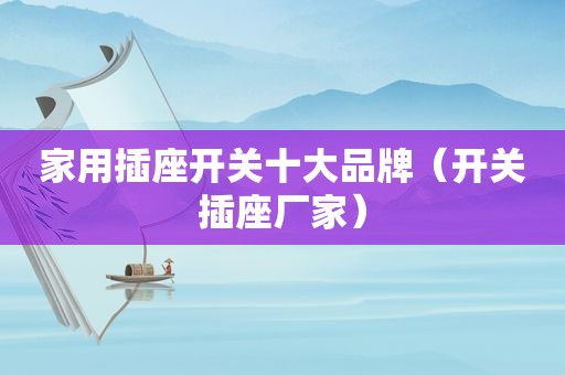 家用插座开关十大品牌（开关插座厂家）
