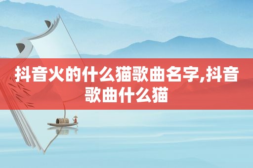 抖音火的什么猫歌曲名字,抖音歌曲什么猫