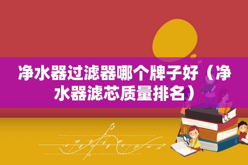 净水器过滤器哪个牌子好（净水器滤芯质量排名）