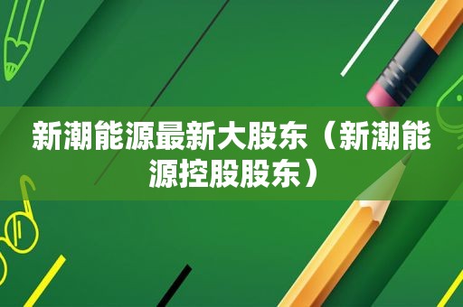 新潮能源最新大股东（新潮能源控股股东）