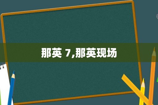 那英 7,那英现场