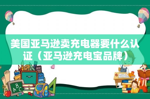 美国亚马逊卖充电器要什么认证（亚马逊充电宝品牌）