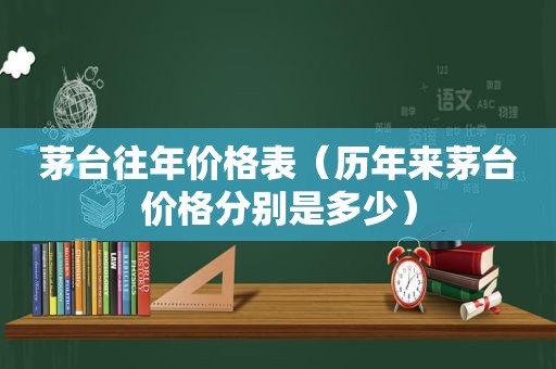 茅台往年价格表（历年来茅台价格分别是多少）