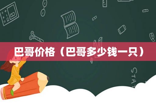 巴哥价格（巴哥多少钱一只）