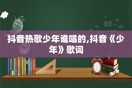 抖音热歌少年谁唱的,抖音《少年》歌词