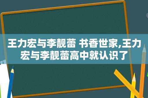 王力宏与李靓蕾 书香世家,王力宏与李靓蕾高中就认识了