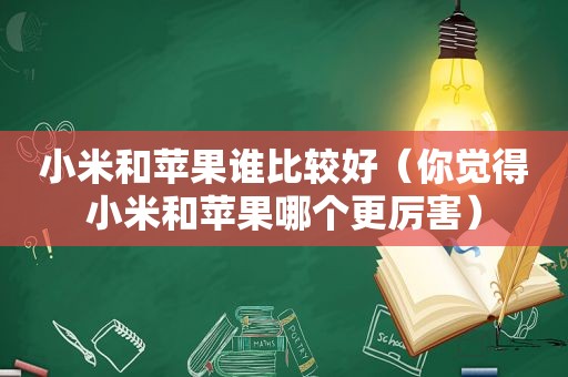 小米和苹果谁比较好（你觉得小米和苹果哪个更厉害）