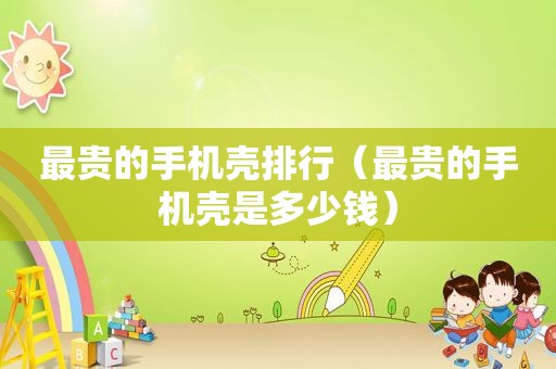 最贵的手机壳排行（最贵的手机壳是多少钱）