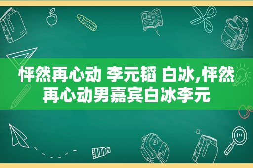 怦然再心动 李元韬 白冰,怦然再心动男嘉宾白冰李元