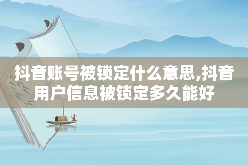 抖音账号被锁定什么意思,抖音用户信息被锁定多久能好