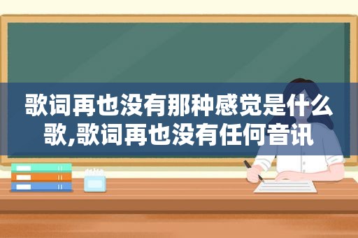 歌词再也没有那种感觉是什么歌,歌词再也没有任何音讯