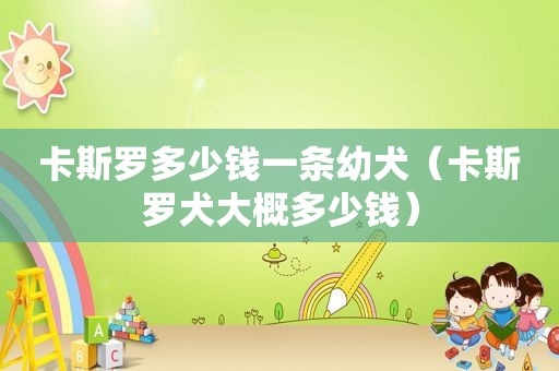 卡斯罗多少钱一条幼犬（卡斯罗犬大概多少钱）
