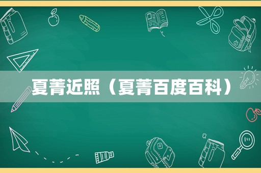 夏菁近照（夏菁百度百科）