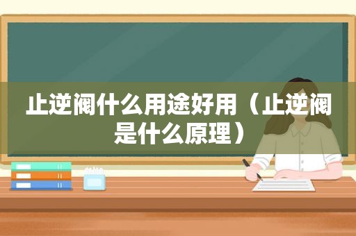 止逆阀什么用途好用（止逆阀是什么原理）