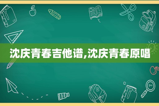 沈庆青春吉他谱,沈庆青春原唱