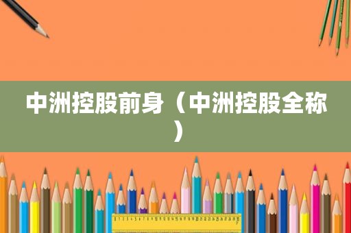 中洲控股前身（中洲控股全称）
