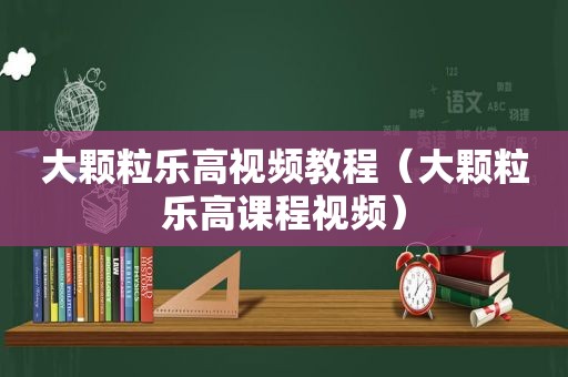 大颗粒乐高视频教程（大颗粒乐高课程视频）