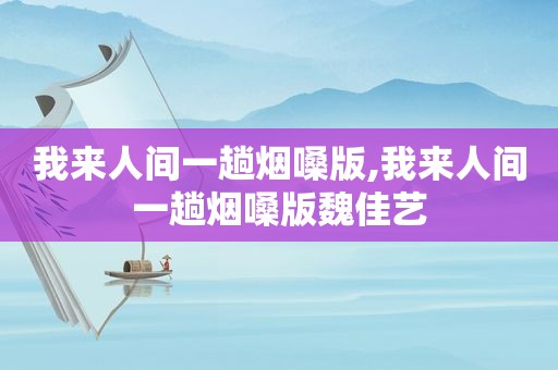 我来人间一趟烟嗓版,我来人间一趟烟嗓版魏佳艺