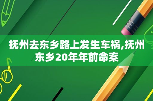 抚州去东乡路上发生车祸,抚州东乡20年年前命案