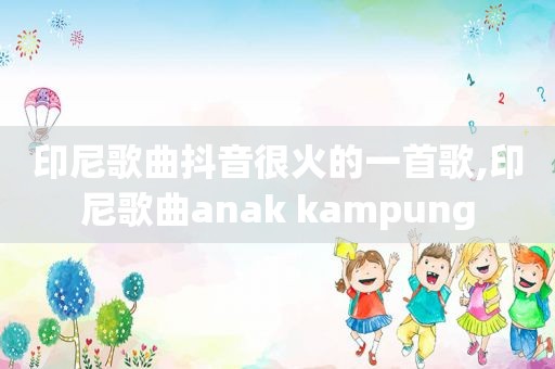 印尼歌曲抖音很火的一首歌,印尼歌曲anak kampung