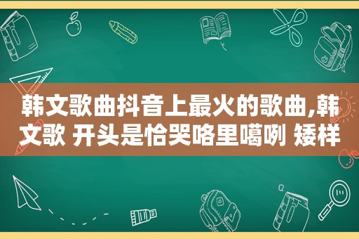 韩文歌曲抖音上最火的歌曲,韩文歌 开头是恰哭咯里噶咧 矮样骨咯哭咧?