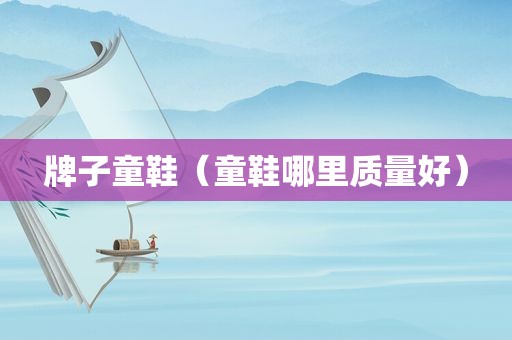 牌子童鞋（童鞋哪里质量好）