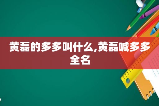 黄磊的多多叫什么,黄磊喊多多全名