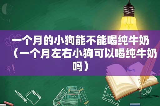 一个月的小狗能不能喝纯牛奶（一个月左右小狗可以喝纯牛奶吗）