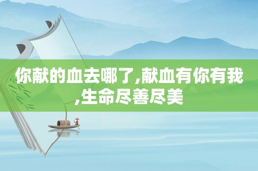 你献的血去哪了,献血有你有我,生命尽善尽美