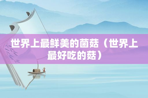 世界上最鲜美的菌菇（世界上最好吃的菇）
